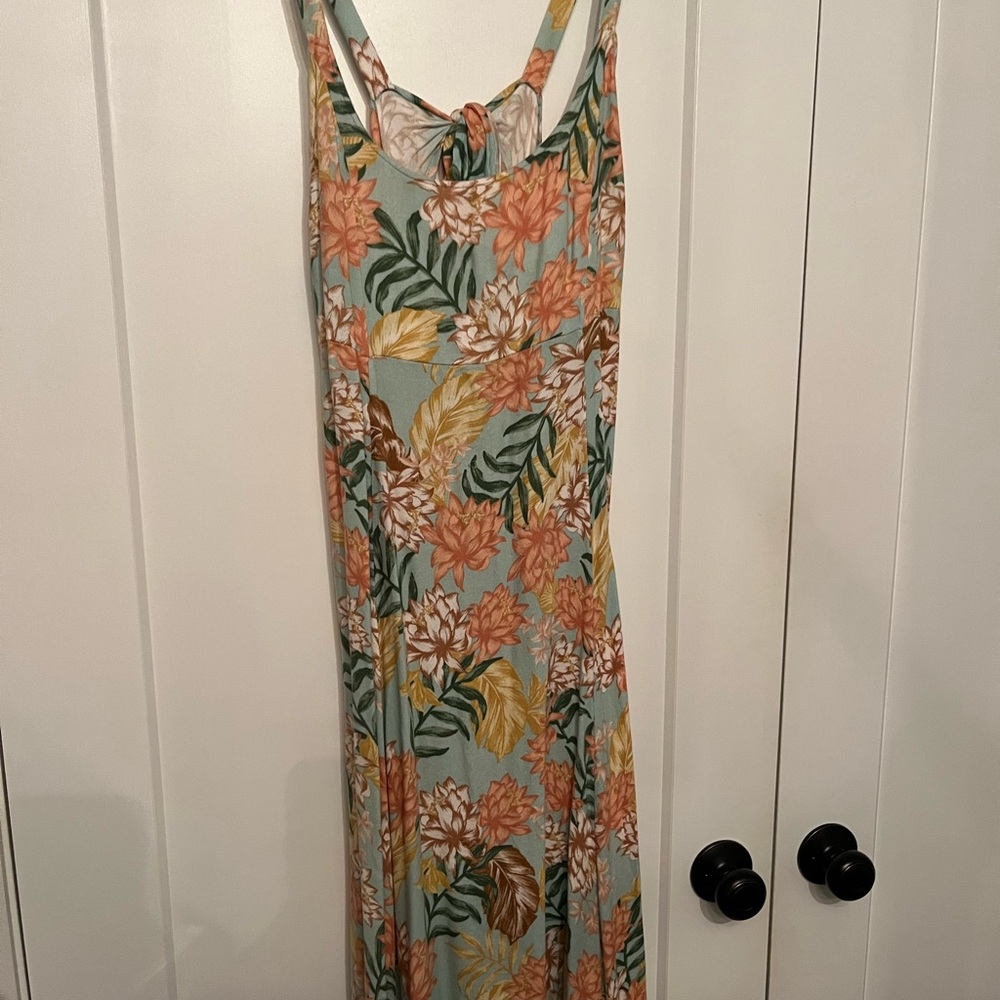 Rip Curl Floral Maxi Dress in Orange and Green